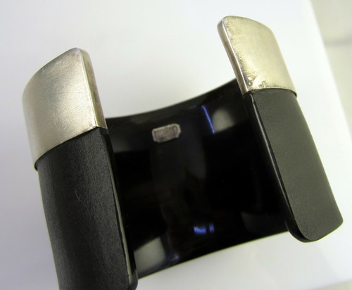 Vintage großes signiertes KIKKO breites Sterlingsilber Horn 79,9 Gramm Armreif Armband - Bild 3 von 7