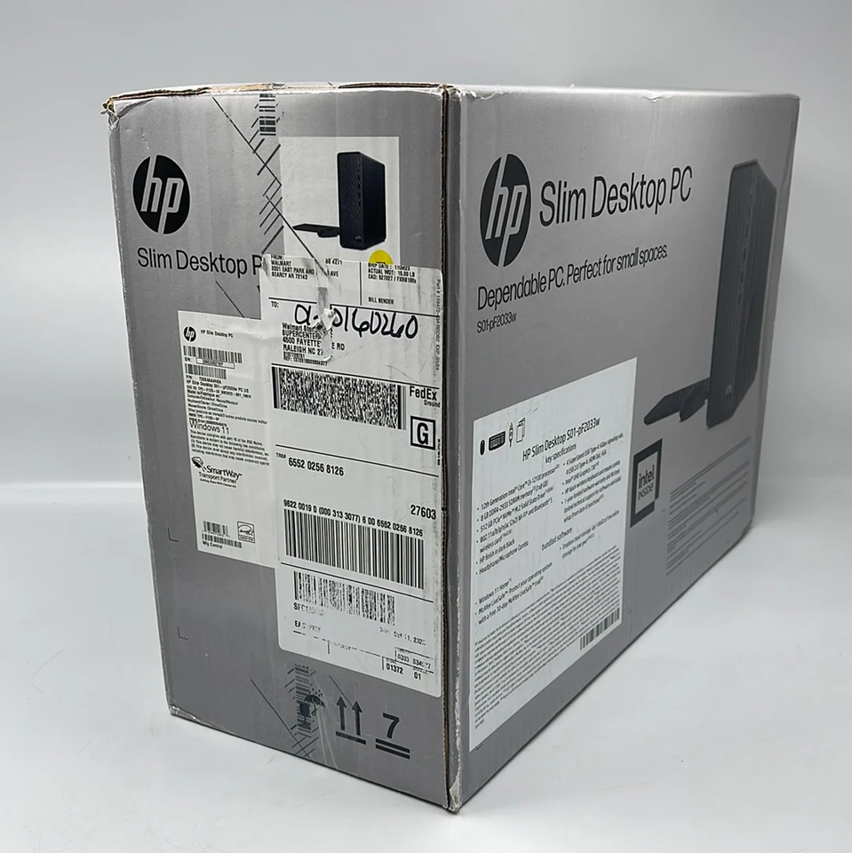 New HP Slim Desktop PC S01PF2033W Tower i312100 3.70GHz 8GB RAM 512GB