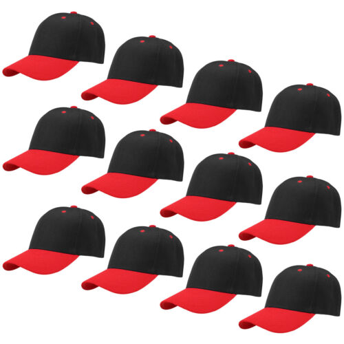 GROSSHANDEL 12 Stück klassische einfache Baseballkappe Mütze verstellbare Größe einfarbig - Bild 35 von 37