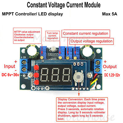 Solar Panels MPPT Controller 5A DC buck Step-down Constant Voltage Current Modul