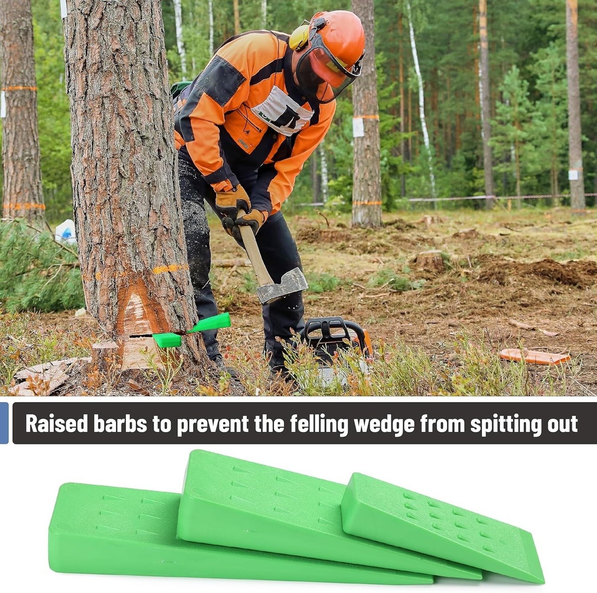 6 Pack Tree Felling Wedges – 5.5, 8 & 10 Inch Logging Wedges For Bucking And Felling