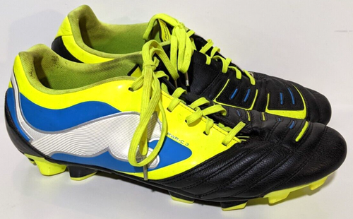 Botines de fútbol PUMA Power Cat PWR-C3 12,5 usados Chartreuse/negro/azul/blanco - Imagen 2 de 9
