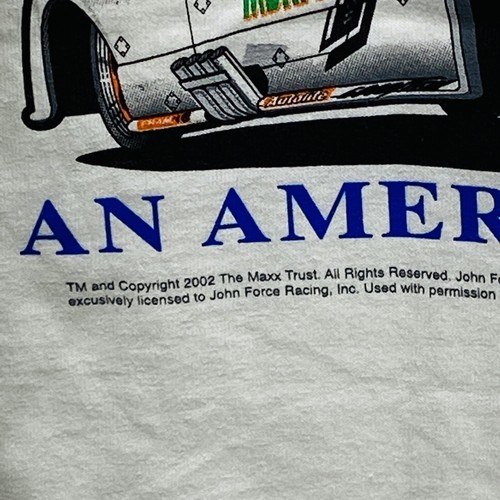NHRA Racing T-Shirt 2002 John Force American Racing Legend All Over XL White - Picture 8 of 11