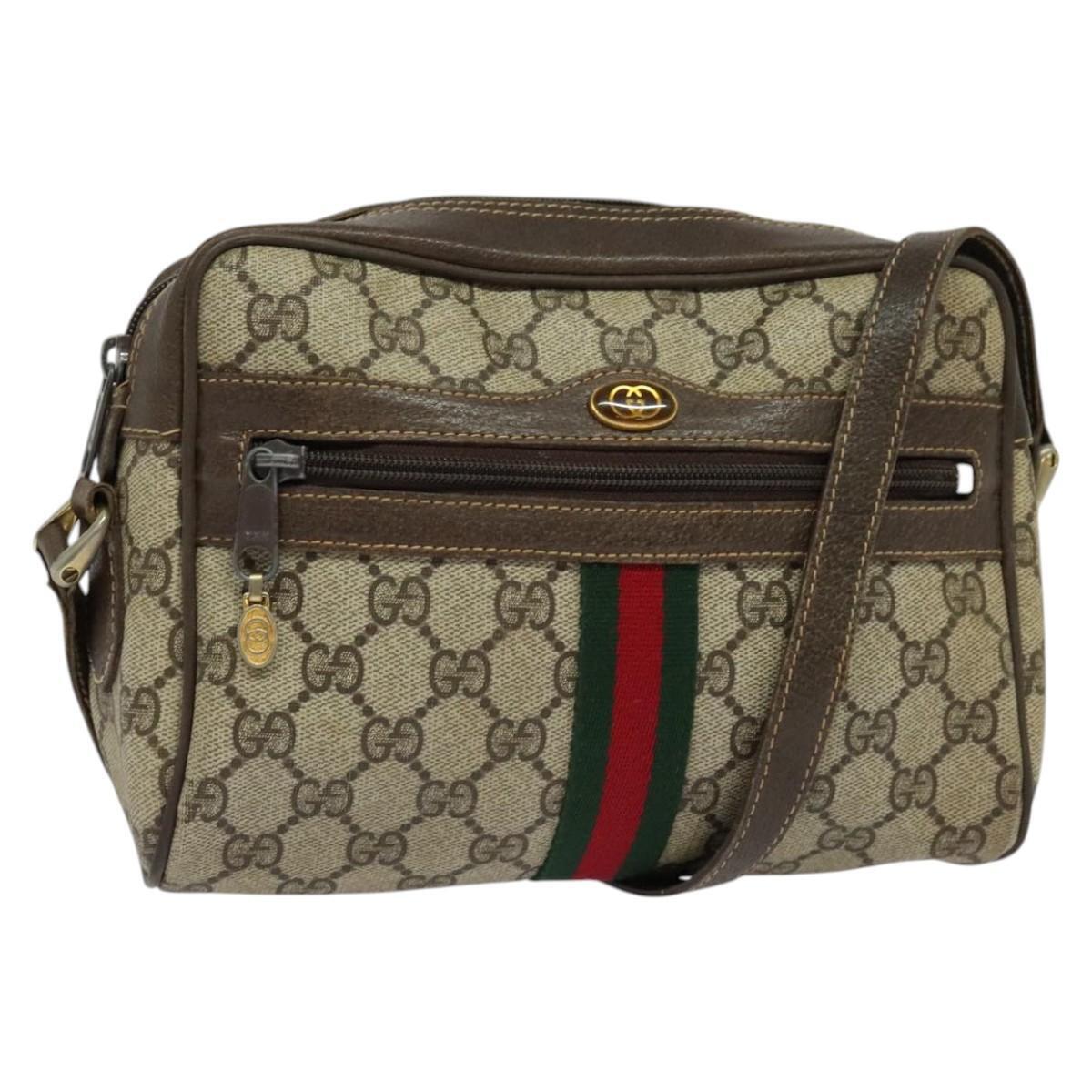【送料&関税込】Gucci Gg Supreme Shoulder Bag GUCCI GG Supreme Shoulder Bag PVC Beige Gold 010 378 Auth