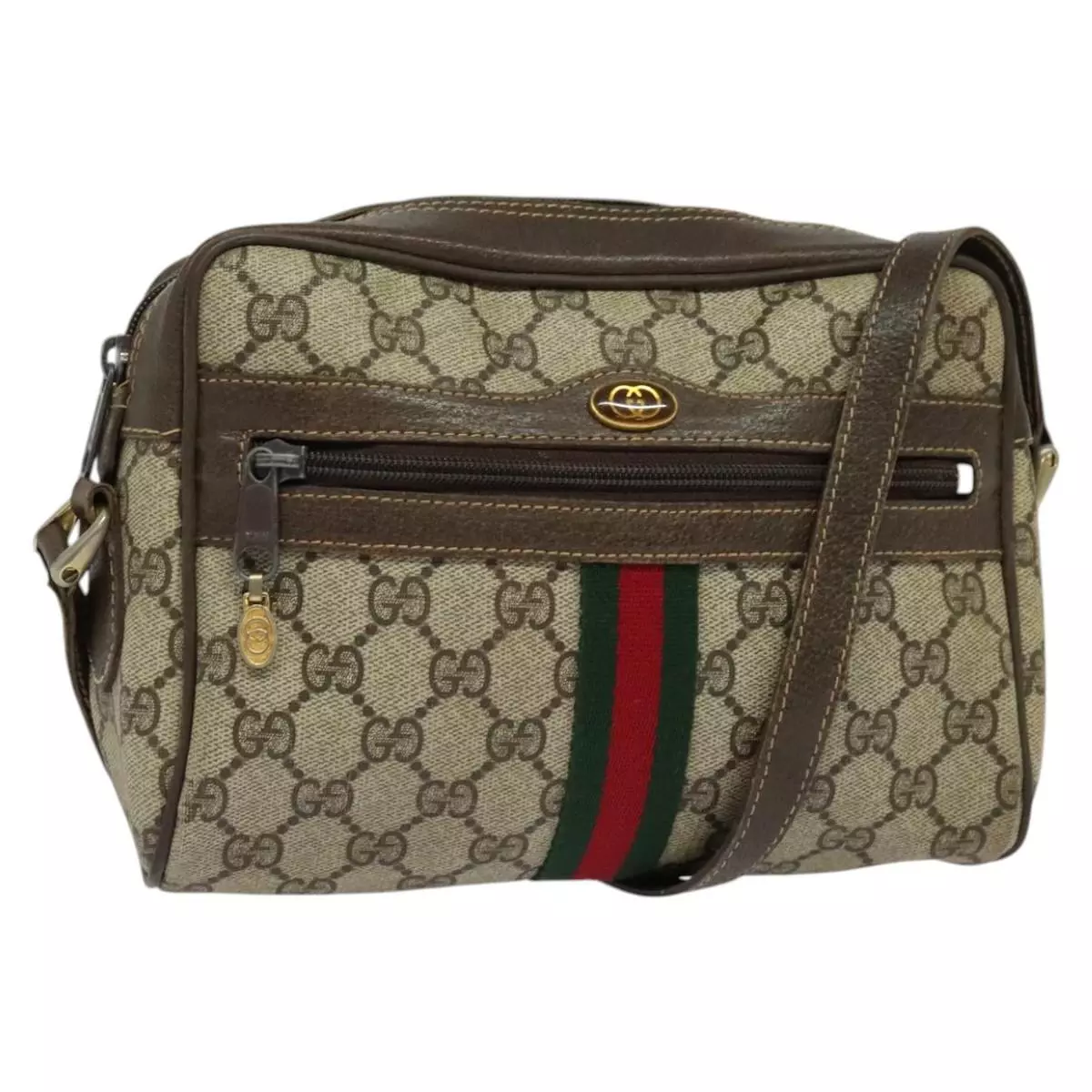 Sac à bandoulière GUCCI GG Supreme PVC beige or 010 378 authentique mr1130