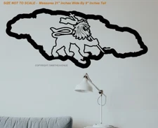 Lion of Judah Jamaica Rasta Jah Wall Decor Decal For Home Office Business 21"