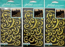 Jolee's Boutique Stickers ~  Gold Puffy Flourish & Gems 26 Pc Each ~ Lot of 3