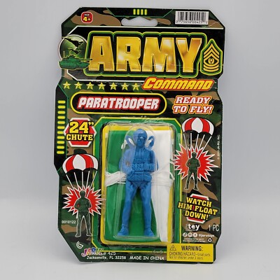 Vintage Ja-Ru Army Command PARATROOPER w/ PARACHUTE Plastic Toy Soldier ...
