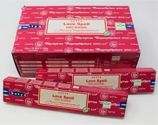 Satya Nag Champa LOVE SPELL Incense Sticks: Choose 15 30 45 90 or 180 gm