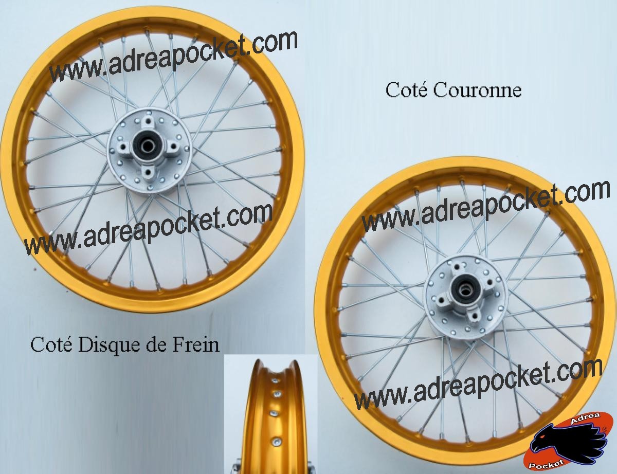 Jante dirt bike 16 pouces en aluminium rigide pour axe arrière 12mm