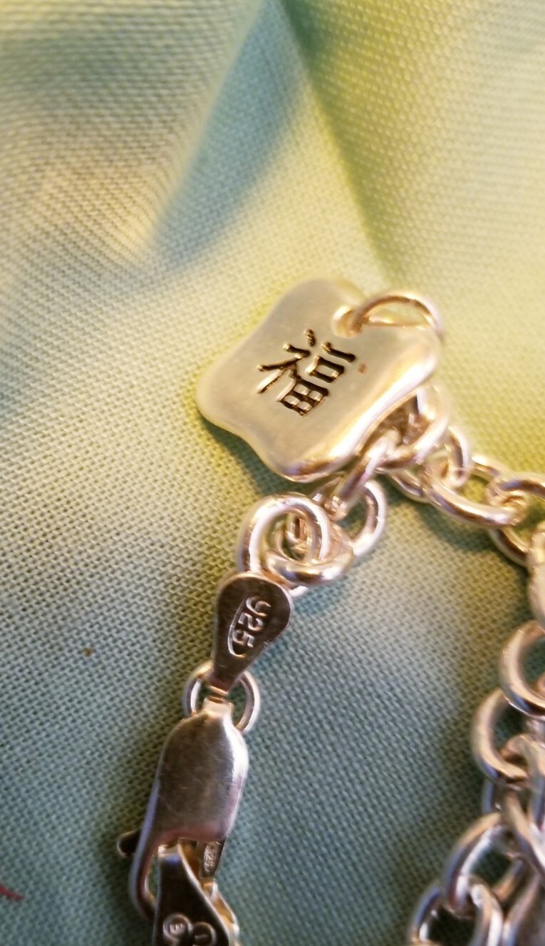 925 Sterling Silver Solid Rolo Chain Link Asian W… - image 7