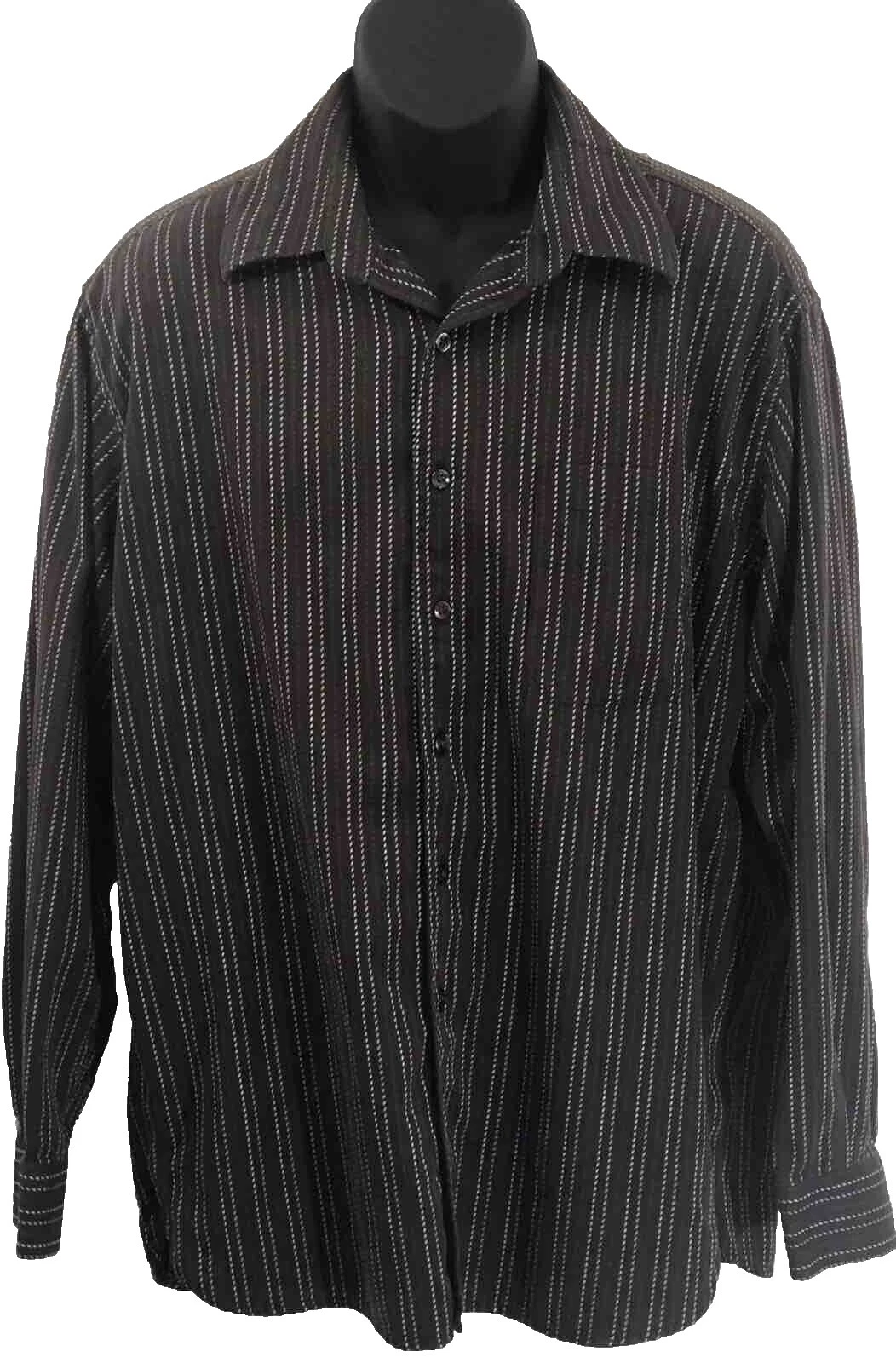 John Ashford Striped Regular Size Dress Shirts for Men