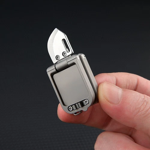 Mini Titanium Pocket Folding D2 Blade Knife Portable Outdoor Travel EDC Keychain - Picture 10 of 11