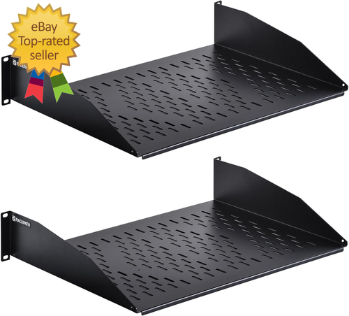 2U Cantilever Universal Rack Shelf - 14In Deep – Rackmount Shelf for 19’’ Av/Net - Picture 9 of 12
