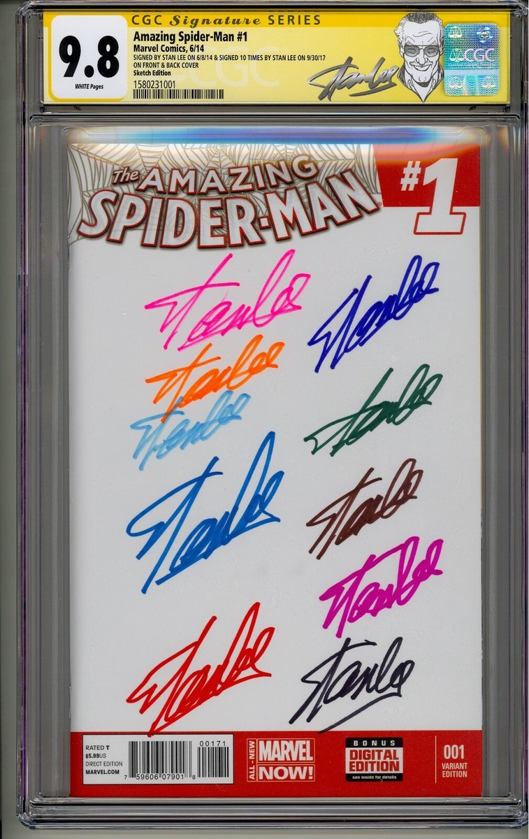 We Live #1 サイン・スケッチ入り CGC 9.8 アメコミリーフ 💥AMAZING SPIDER-MAN #1 CGC SS 9.8 STAN LEE SIGNED 11x IN