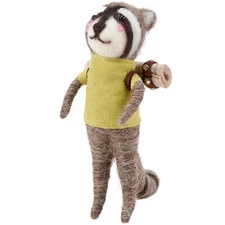 Primitives by Kathy Felt Critter Picnic Raccoon Summer Cabin Lake House Decor