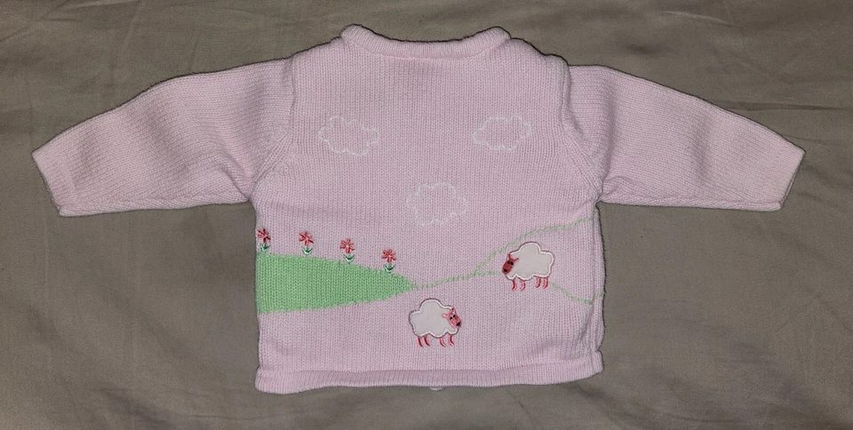Cárdigan Suéter Tejido First Moments Recién Nacida Niña Bordado Tema Oveja 3-6M Foto 2 de 4