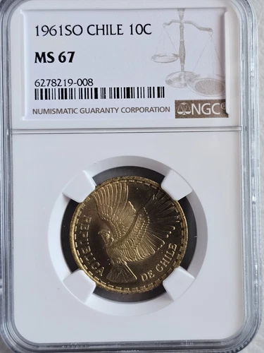 Chile 10 Centesimos 1961SO NGC MS 67