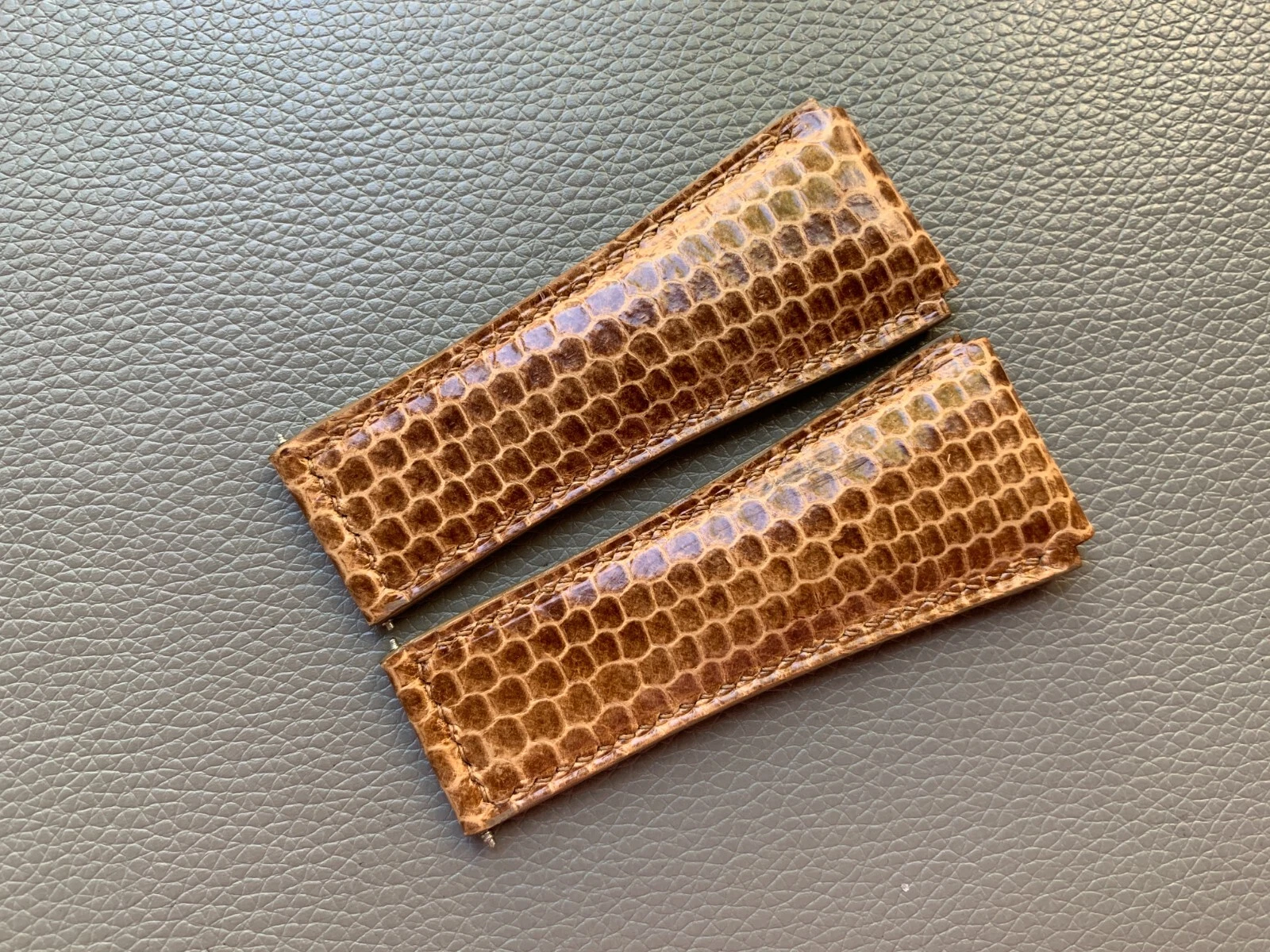 Omega deployment Genuine Snake skin leather watch strap band 18 19 20 21...36mm