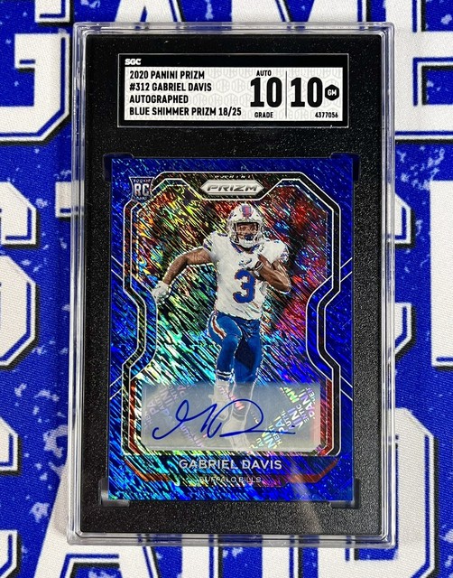 2020 Panini Prizm Gabriel Davis Blue Shimmer Auto RC Rookie #’d /25 SGC 10/10