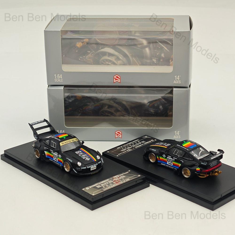 SW 1:64 911 993 #89 Racing Sports Model Matt Black Diecast Model