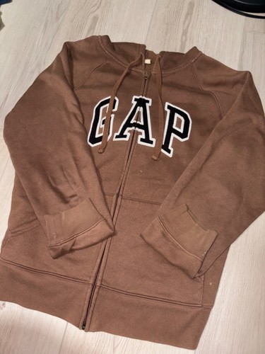 Brown GAP Logo Zip Hoodie