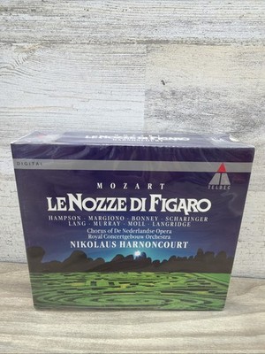 LE NOZZE DE FIGARO Mozart 3 CD Box Set w/Booklet HARNONCOURT Hampson Murgiono