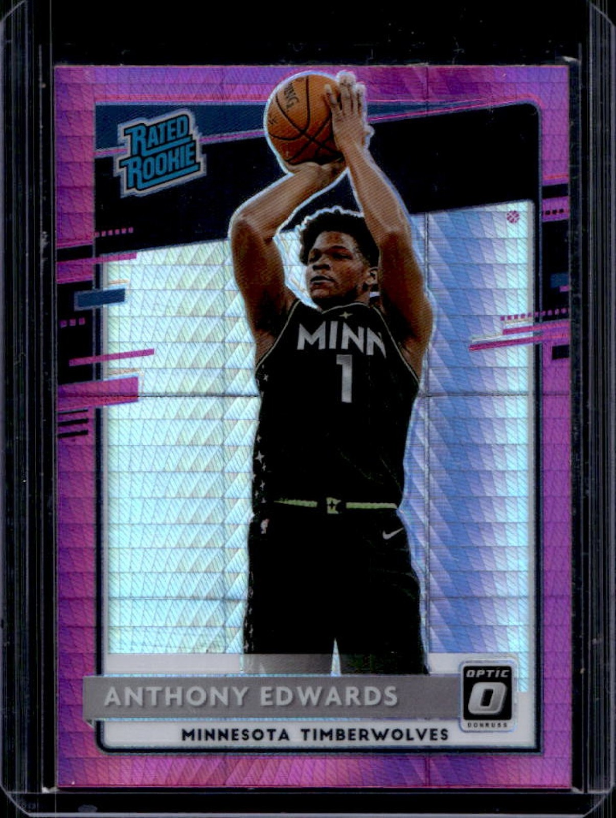 2020-21 Panini Donruss Optic Anthony Edwards Hyper Pink RC #151 Timberwolves