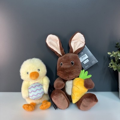 John Lewis Osterküken mit Ei & Hase mit Karotte Stofftier Plüsch. 7 zoll