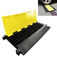 5 Channel Rubber Cable Protector Ramp Traffic Speed Bump 18000lbs Capacity He...