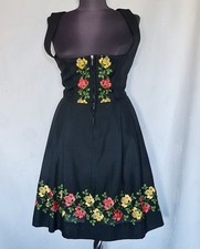 DRESS VINTAGE TRACHTEN TYROL OKTOBERFEST DIRNDL EMBROIDERY WOMENS US 6 EU 34