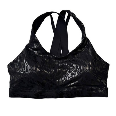 {Old Navy} ''Powersoft'' L Black Foil Animal Print Medium Support Sports Bra