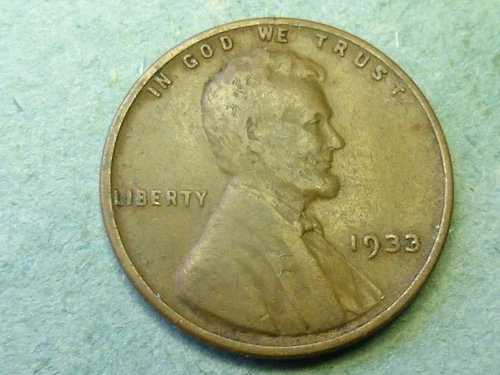 1933  LINCOLN CENT VF/F