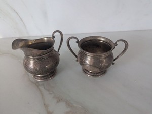 Prelude International Sterling Silver Creamer & Sugar Bowl Set  212 Grams