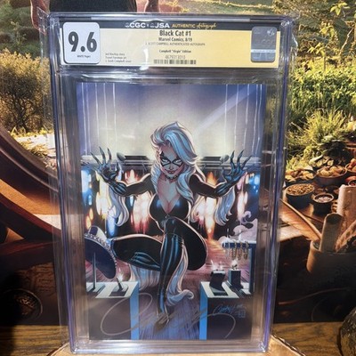 MARVEL BALCK CAT 1 CGC 9.6 SIGNED BY J  SCOTT CAMPBELL