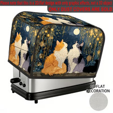 Cat Themed Polyester 2 Slice Toaster Cover Dustproof Sale For Animal Charity l