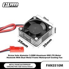GPM 6061-T6 Alloy Metal Frame Waterproof Cooling Fan 35X10mm High Speed 20000RPM