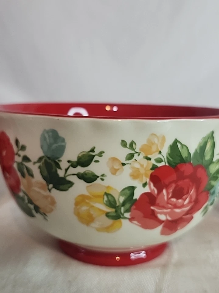 Juego de 3 cuencos de sopa/cereal Pioneer Woman Blossom Jubilee florales de gres Foto 4 de 4
