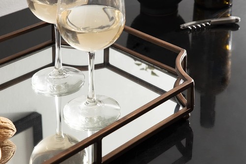 Elegant 19x13 Scalloped Tray in Bronze - Perfect for Jewelry and Cocktails - Picture 6 of 10