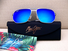  NWT MAUI JIM SHARKS COVE Dove Grey  Blue Hawaii Polarized Sunglasses B605-03