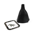 Lokar 70-FMB Rectangular Floor Mount Shifter Boot, Stainless Ring