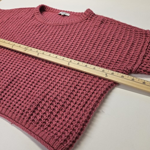 Madewell Med Blush Pink Crochet Knit Sweater Open-Stitch Austen Pullover Sweater - Picture 4 of 7