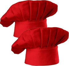 Chef Hat Set of 2 Pack Adult Adjustable Elastic Baker Kitchen Cooking Chef Cap