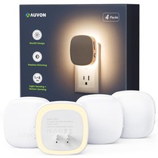 AUVON Plugin LED Backlit Night Light with Motion Sensor  Dusk to Dawn Sensor...