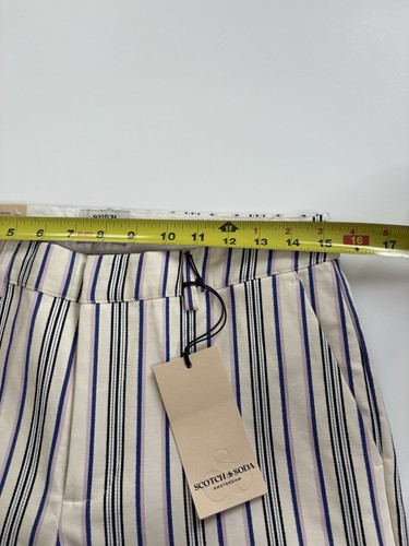 Pantalón Anthropologie Scotch & Soda Lowry a Rayas Tiro Medio Pierna Ajustada Talla 28/30 Nuevo - Imagen 8 de 11
