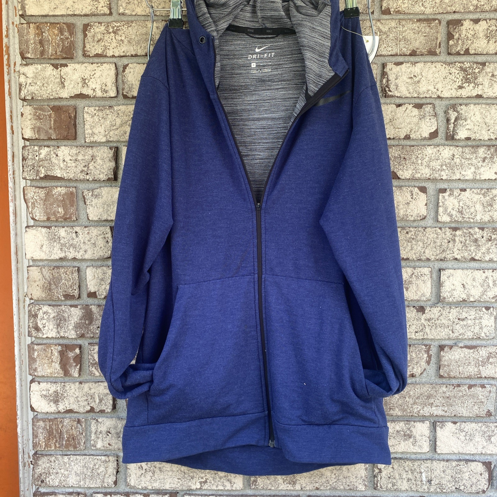 SACAI X NIKE Nike DRI FIT Felpa con Cappuccio Uomo M Colore Blu Full Zip Performance Giacca Allenamento Rayon