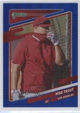 2021 Donruss Variation Holo Blue Mike Trout (Standing by Batting Cage) #170 0t2