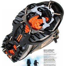 Per Scarpe Escursionismo Arrampicata Antiscivolo Neve Trazione Acciaio 18 Denti Picchetti Ghiaccio