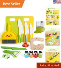 Kids Kitchen Knife Set 15 Pcs BPA Free Montessori Cooking Tools for Toddlers
