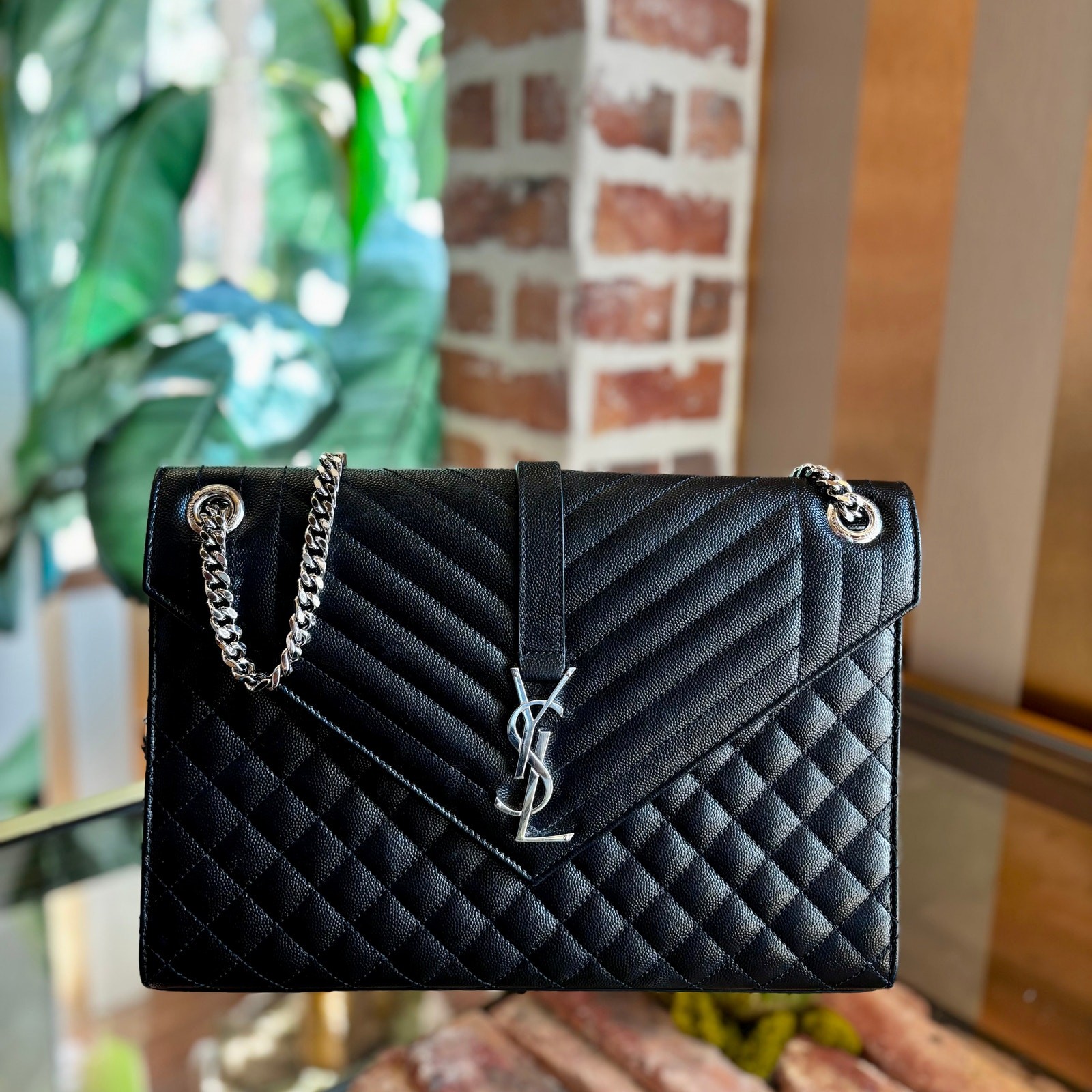 Borsa a tracolla SAINT LAURENT nera media triquilt